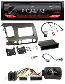 JVC Bluetooth USB DAB Lenkrad Autoradio für Honda Civic Hybrid 2006-2010 anthraz