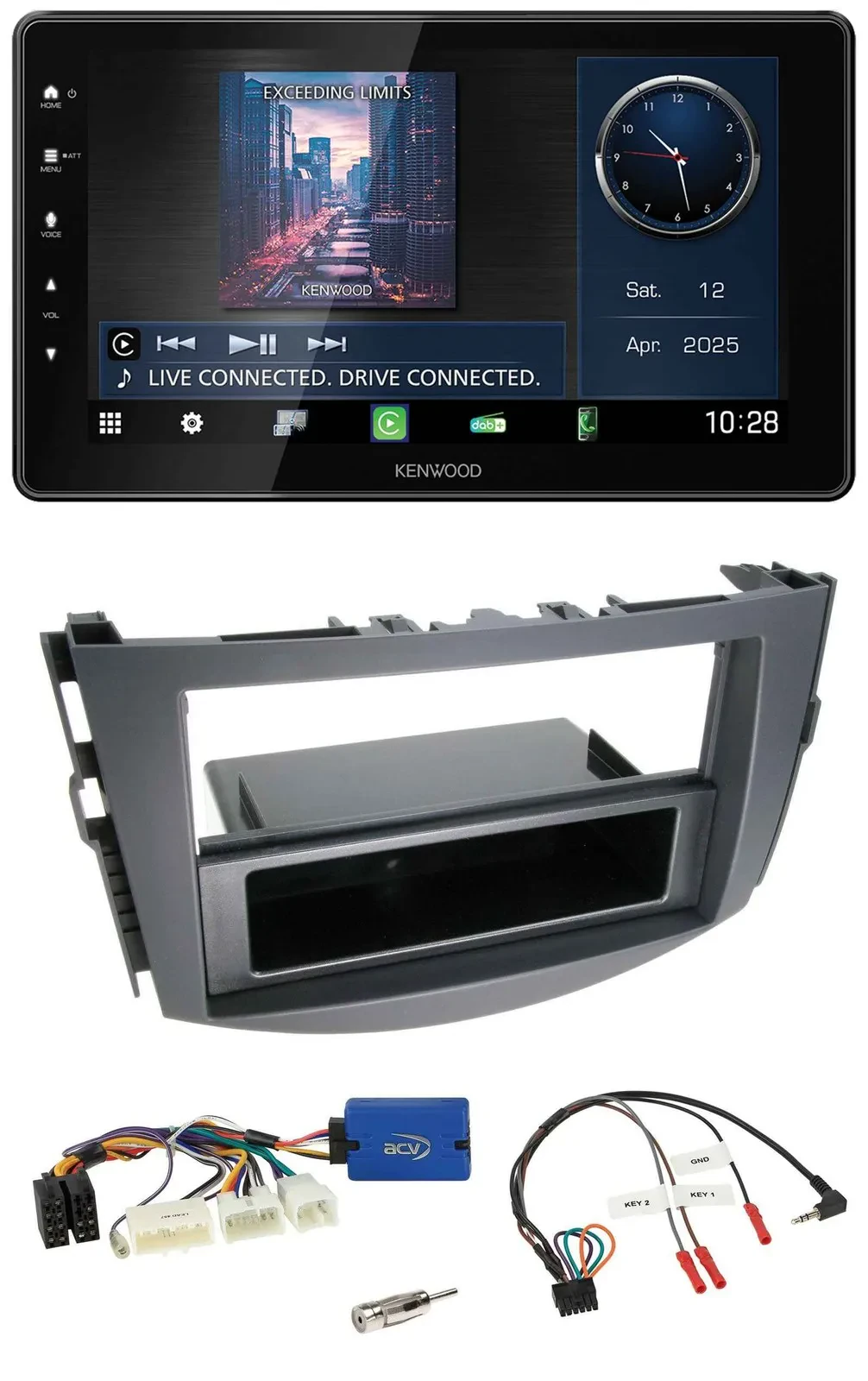 Kenwood Lenkrad Bluetooth USB DAB Autoradio für Toyota RAV-4 2011-2013
