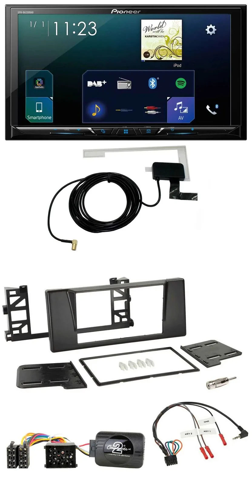 Pioneer 2DIN DAB USB Lenkrad Bluetooth Autoradio für BMW 5er E39 1997-2001
