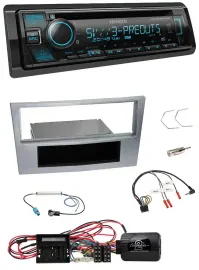 Kenwood Bluetooth USB CD Lenkrad DAB Autoradio für Opel Corsa D matt-chrom 09-14