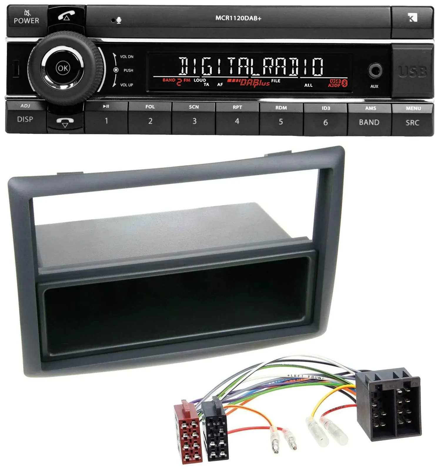 Kienzle Bluetooth MP3 USB DAB Autoradio für Renault Megane Scenic ab 07 schwarz