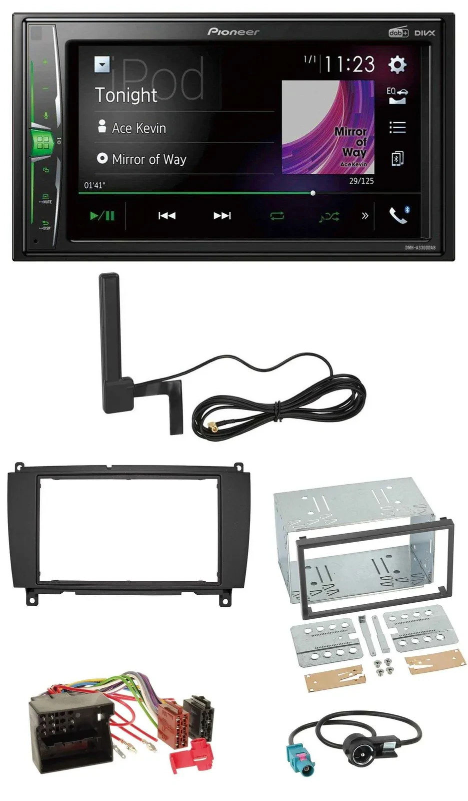 Pioneer MP3 DAB AUX 2DIN Bluetooth Autoradio für Mercedes CLK C209 A209 04-10