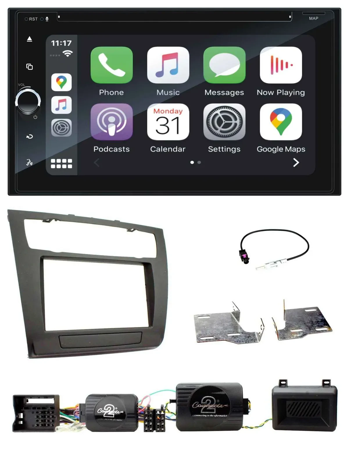 Blaupunkt DAB USB Bluetooth Lenkrad 2DIN TMC Navigation für BMW 1er PDC aut. Kli