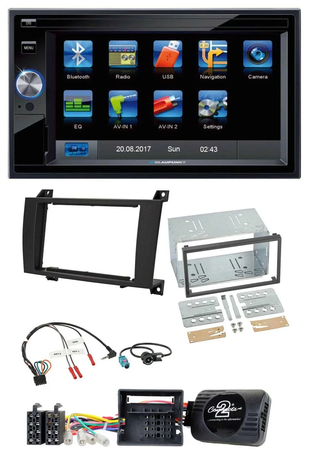 Автомагнитола для Mercedes SLK 2008–2011 (R171) Blaupunkt 2DIN USB Bluetooth навигация TMC