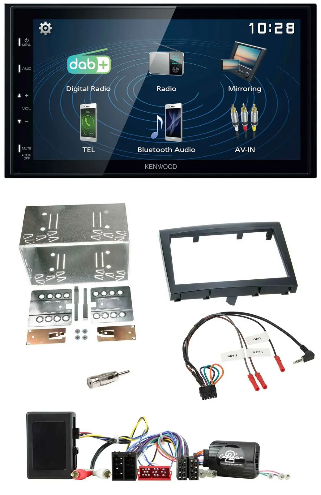 Автомагнитола Kenwood 2DIN Bluetooth USB DAB для Porsche Boxster/911/Cayman
