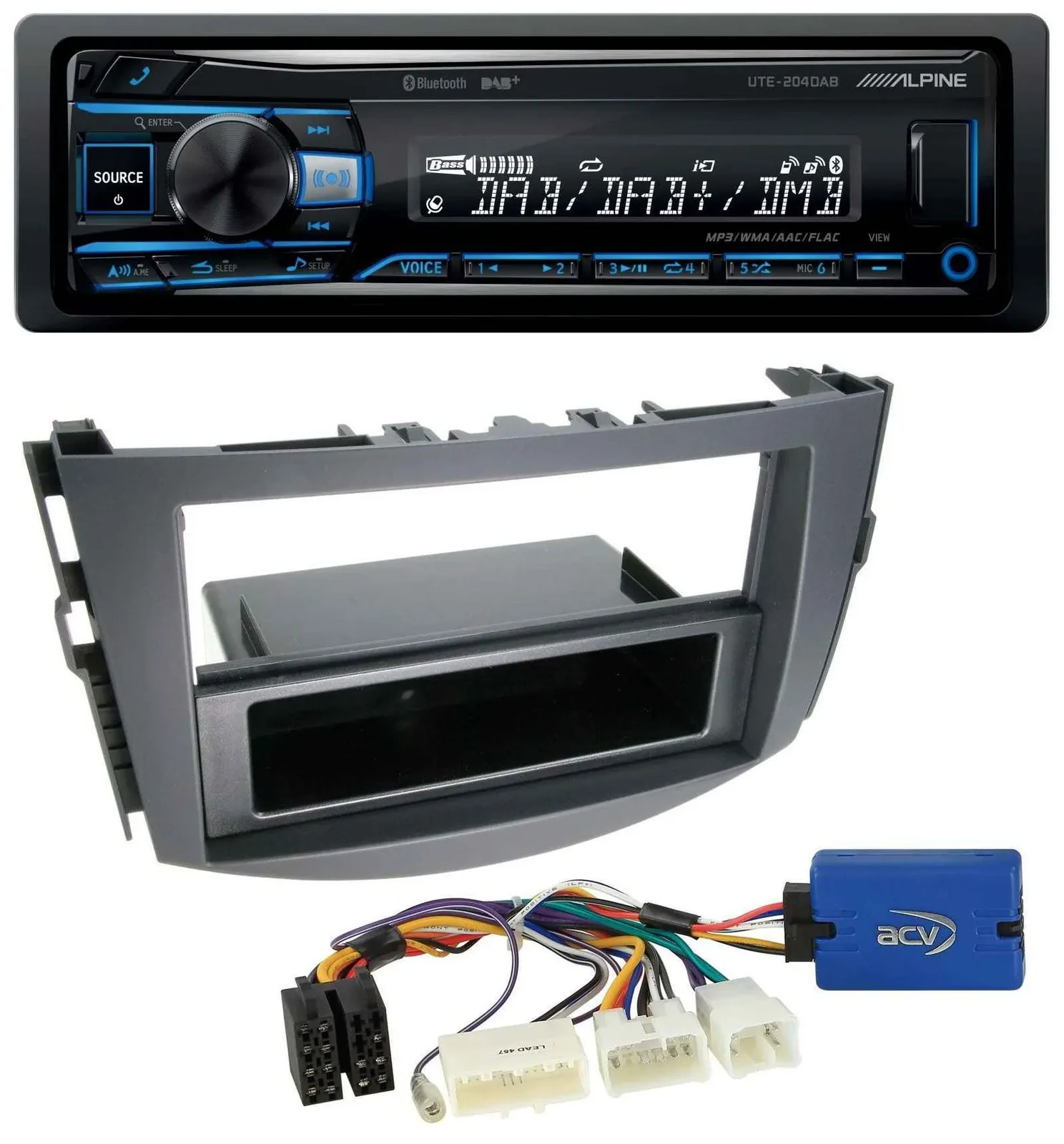 Автомагнитола Alpine USB Bluetooth DAB MP3 для Toyota RAV4 (2011–2013) 28-pin