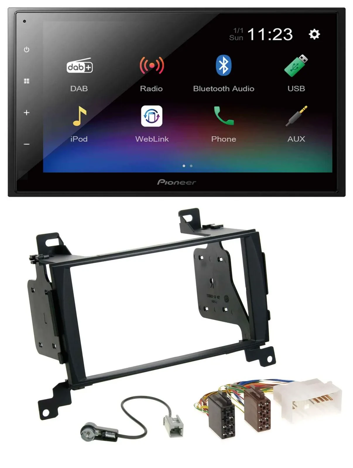 Автомагнитола для Hyundai Santa Fe 2007–2012 Pioneer 2DIN, USB, Bluetooth, DAB, MP3