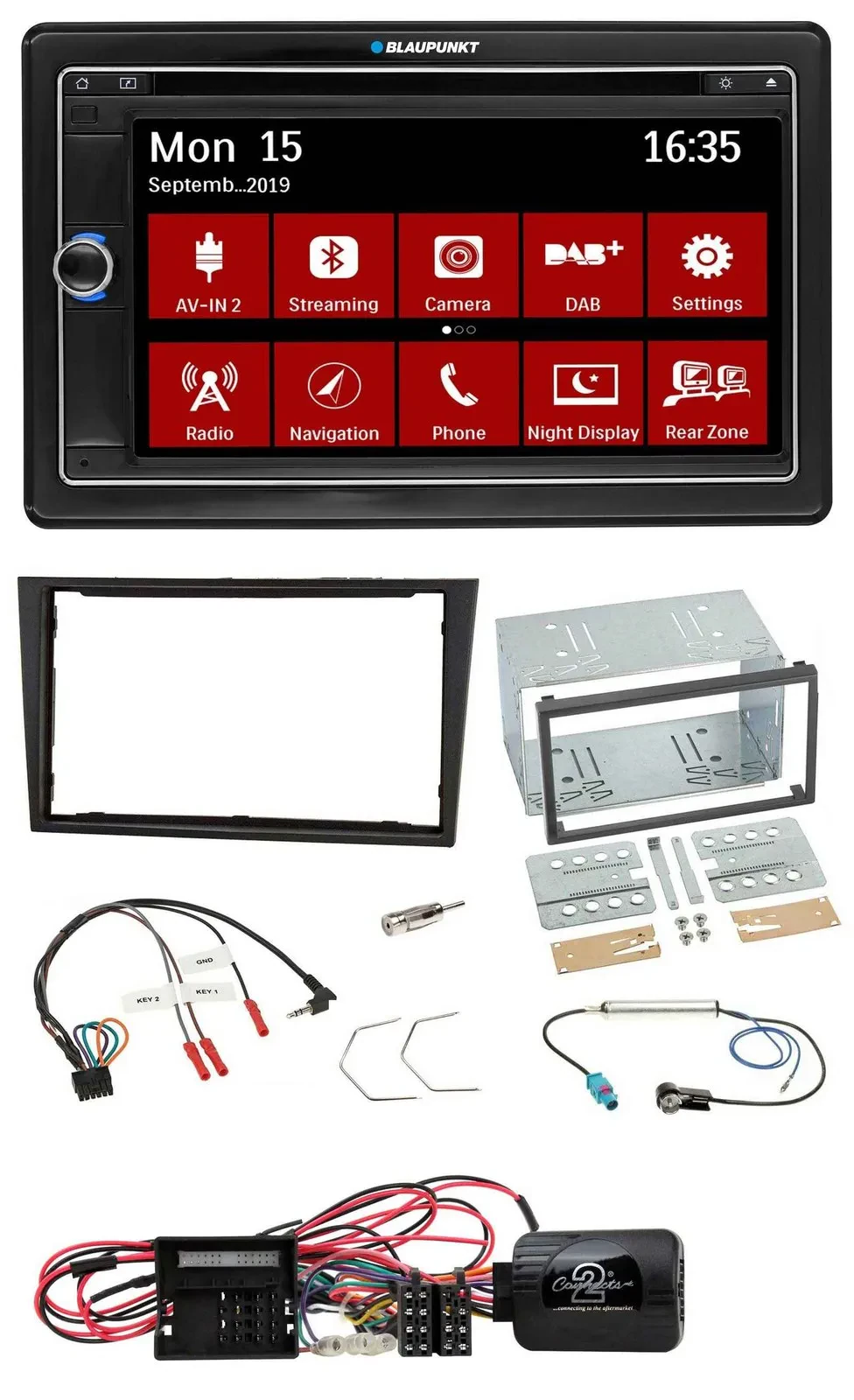 Blaupunkt Lenkrad DAB TMC 2DIN USB Bluetooth Navigation für Opel Corsa D stealth