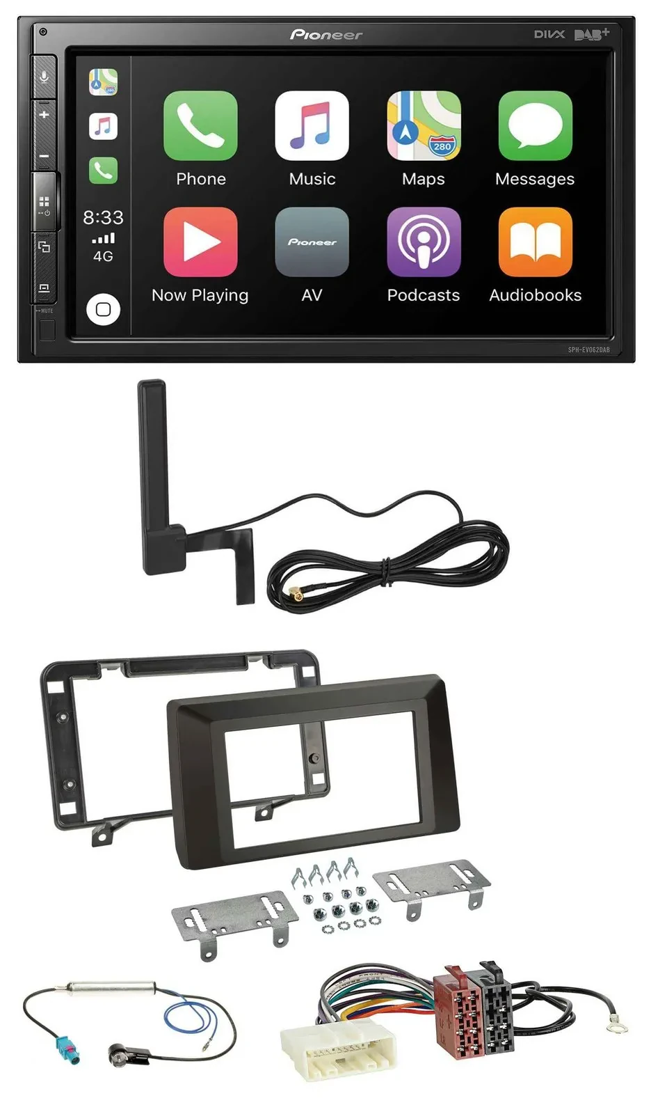 Pioneer USB 2DIN Bluetooth DAB MP3 Autoradio für Dacia Duster (ab 2021)