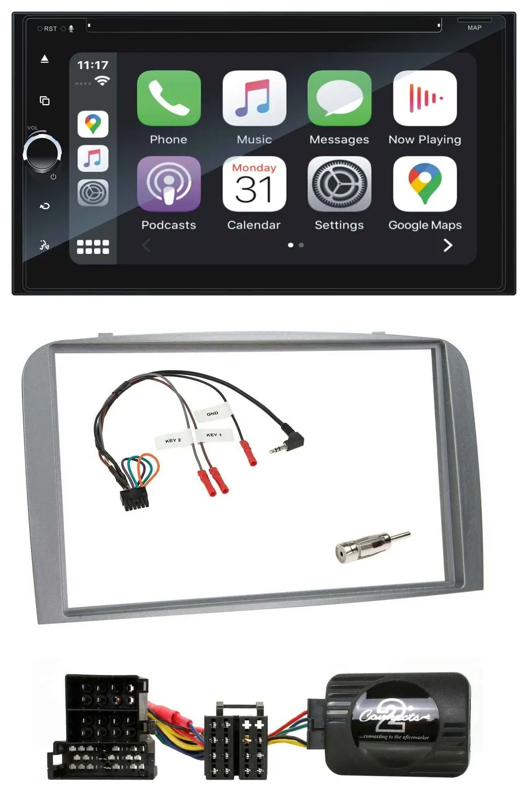 Blaupunkt DAB USB Bluetooth Lenkrad 2DIN TMC Navigation für Alfa Romeo 147 GT 04