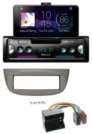 Автомагнитола Pioneer USB MP3 Bluetooth DAB для Renault Twingo 2007–2014 бежево-серая