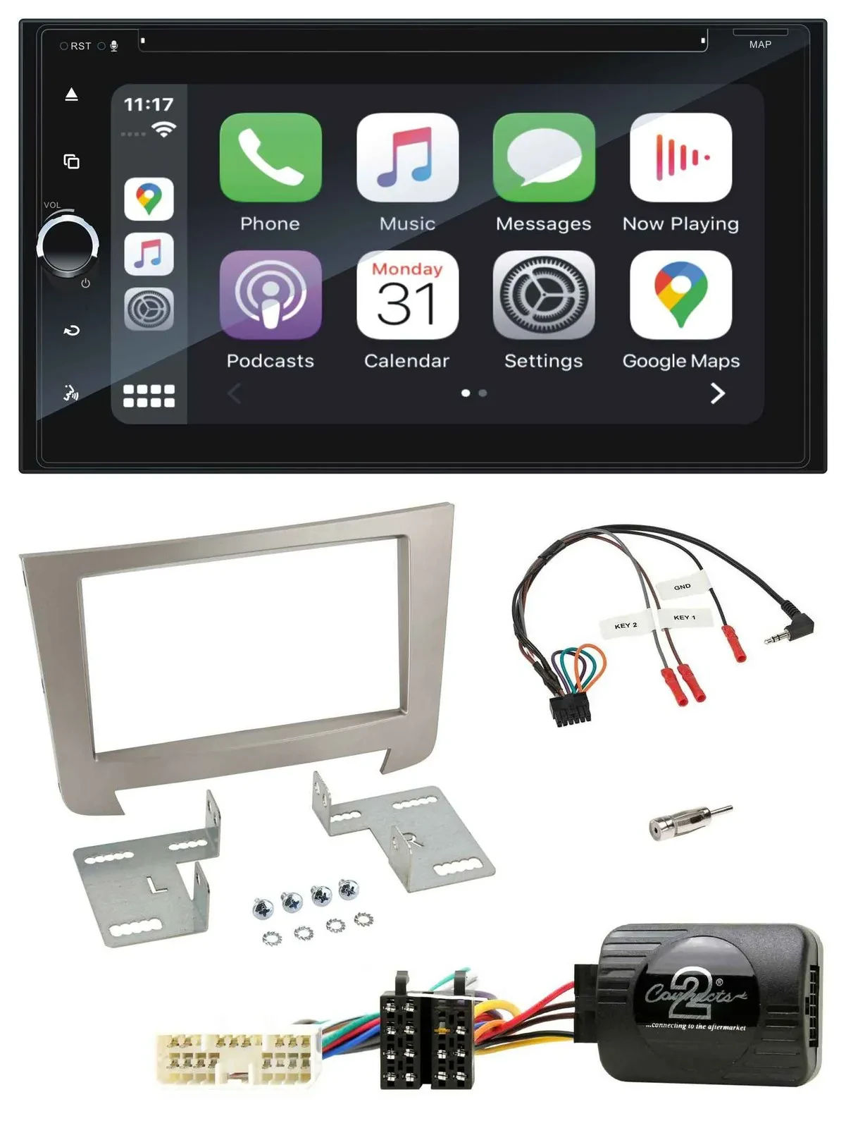 Blaupunkt DAB USB Bluetooth Lenkrad 2DIN TMC Navigation für SSangYong Rexton Tel