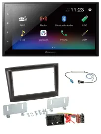 Pioneer USB Bluetooth DAB 2DIN MP3 Autoradio für Fiat Doblo ab 2015 schwarz