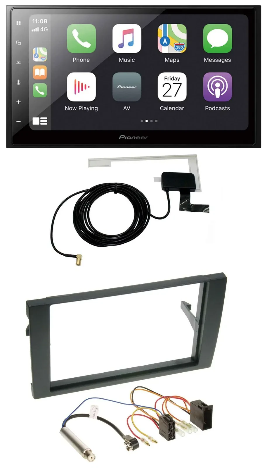 Pioneer USB MP3 2DIN Bluetooth DAB Autoradio für Audi A4 B6 B7 2001-2008 ISO