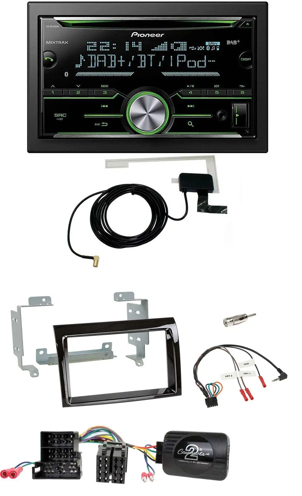 Pioneer CD USB Lenkrad Bluetooth 2DIN DAB Autoradio für Fiat Peugeot Citroen kla
