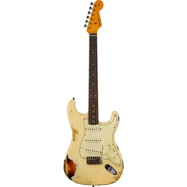 Электрогитара Fender Custom Shop '61 Stratocaster Heavy Relic Aged Vintage White/Sunburst