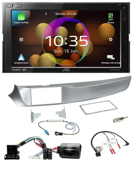 JVC DAB Lenkrad 2DIN Bluetooth USB Autoradio für Alfa Giulietta 2010-2014 940 si