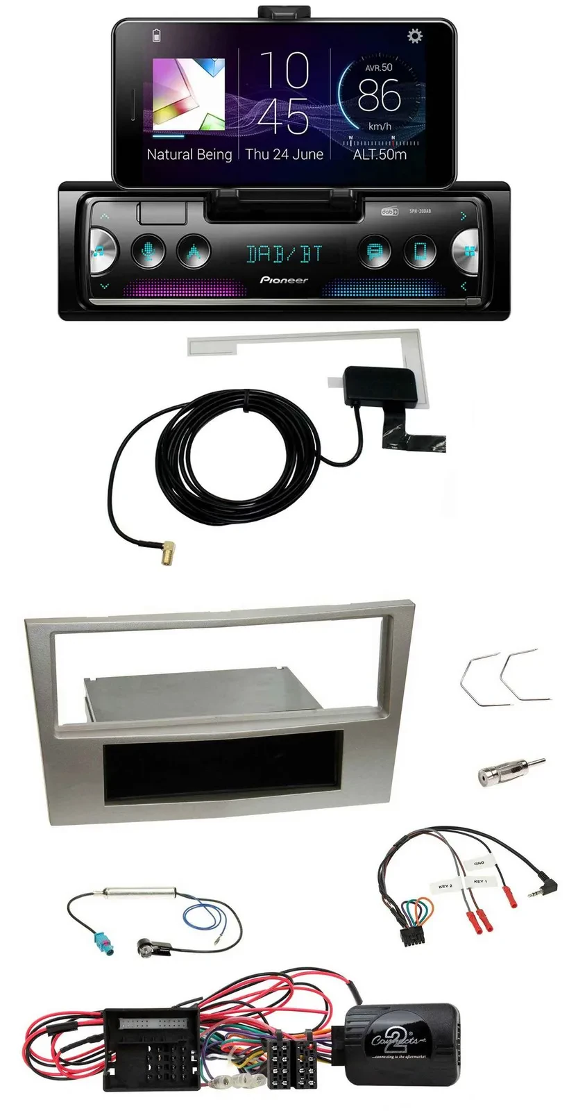 Pioneer DAB Bluetooth Lenkrad USB Autoradio für Opel Corsa D satin-stone 09-14