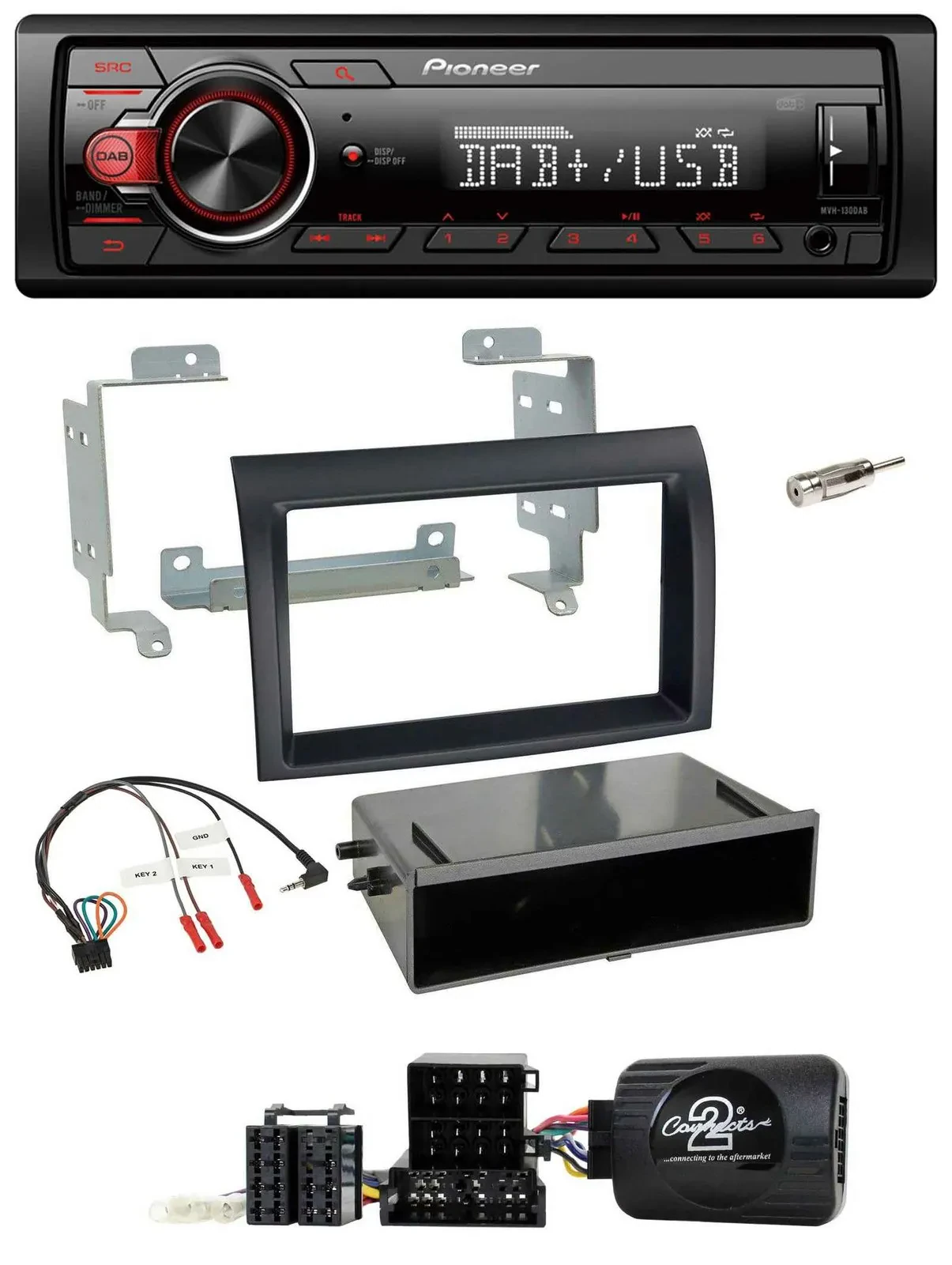 Pioneer MP3 1DIN DAB USB Lenkrad Autoradio für Fiat Ducato 06-08 schwarz