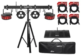 Chauvet DJ GigBAR Flex (2) Derby+(2) Par Can Lights+Footswitch+Tripod+DMX Cables