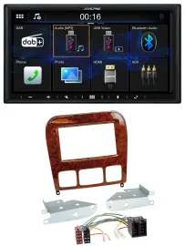 Alpine Bluetooth 2DIN MP3 DAB USB Autoradio für Mercedes S-Klasse 98-05 Holzopti