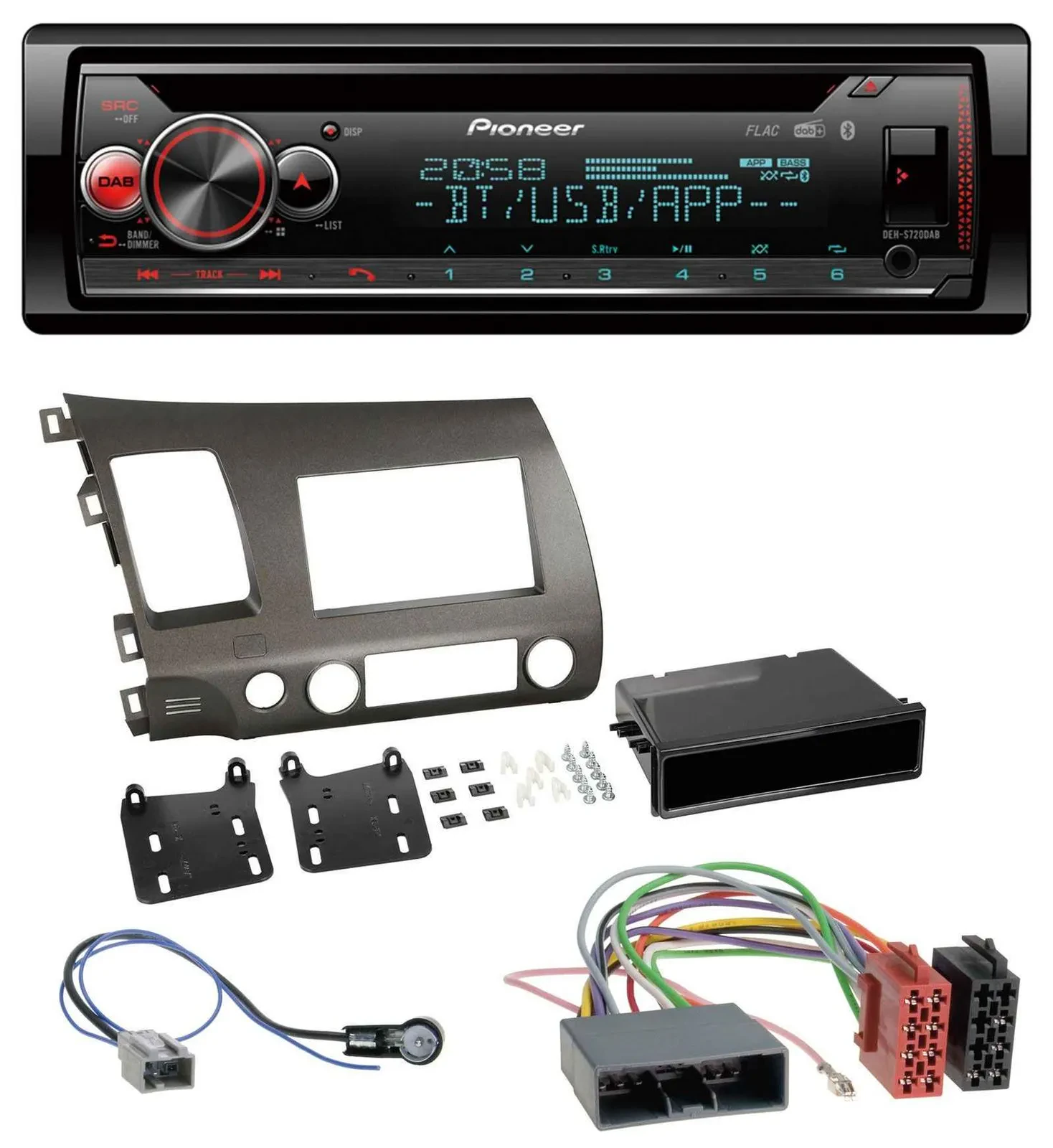 Pioneer MP3 DAB CD Bluetooth USB Autoradio für Honda Civic Hybrid FD3 06-10 anth