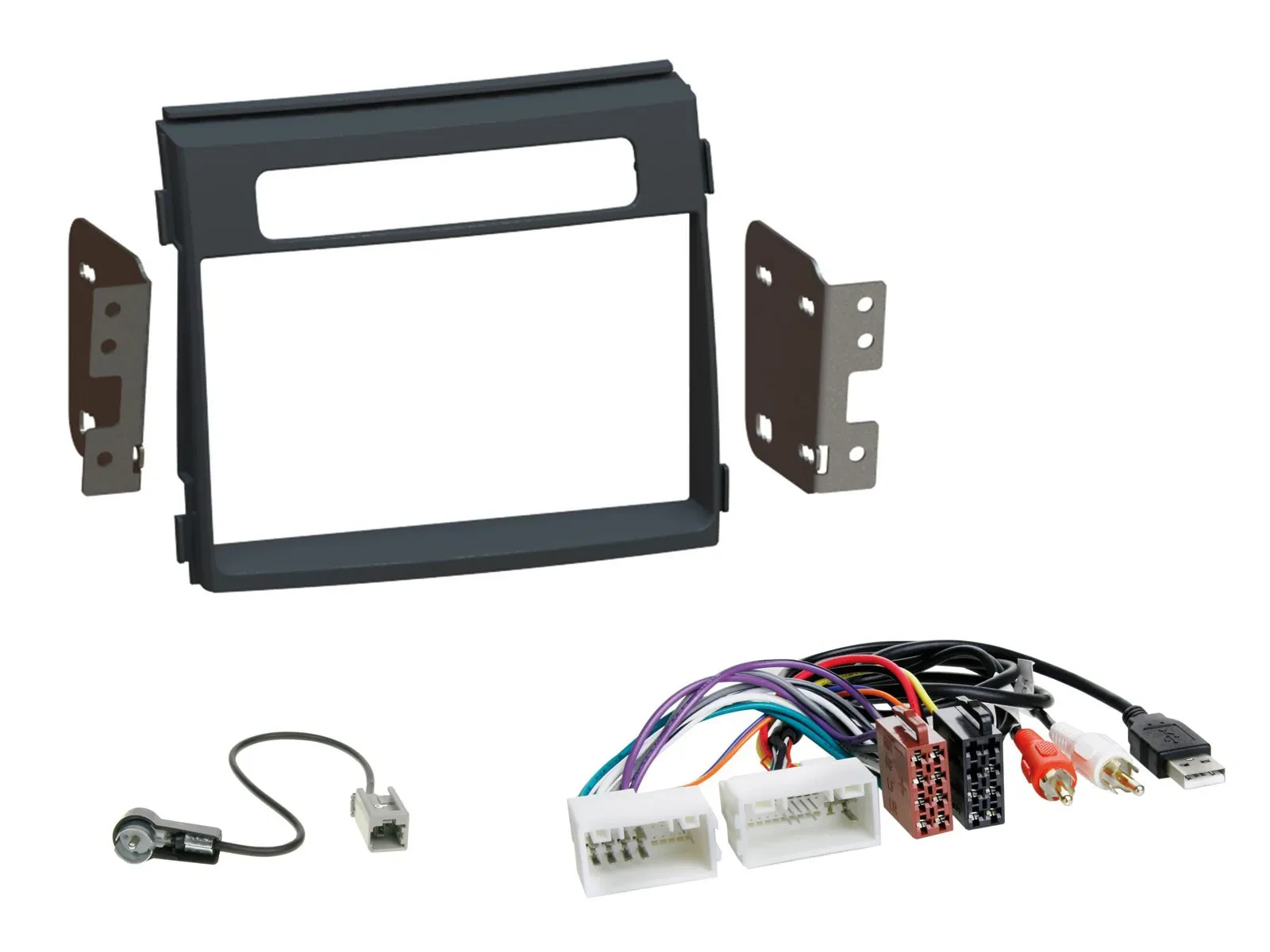 Einbauset Doppel DIN Autoradio für Kia Soul AM 2011-2014 AUX