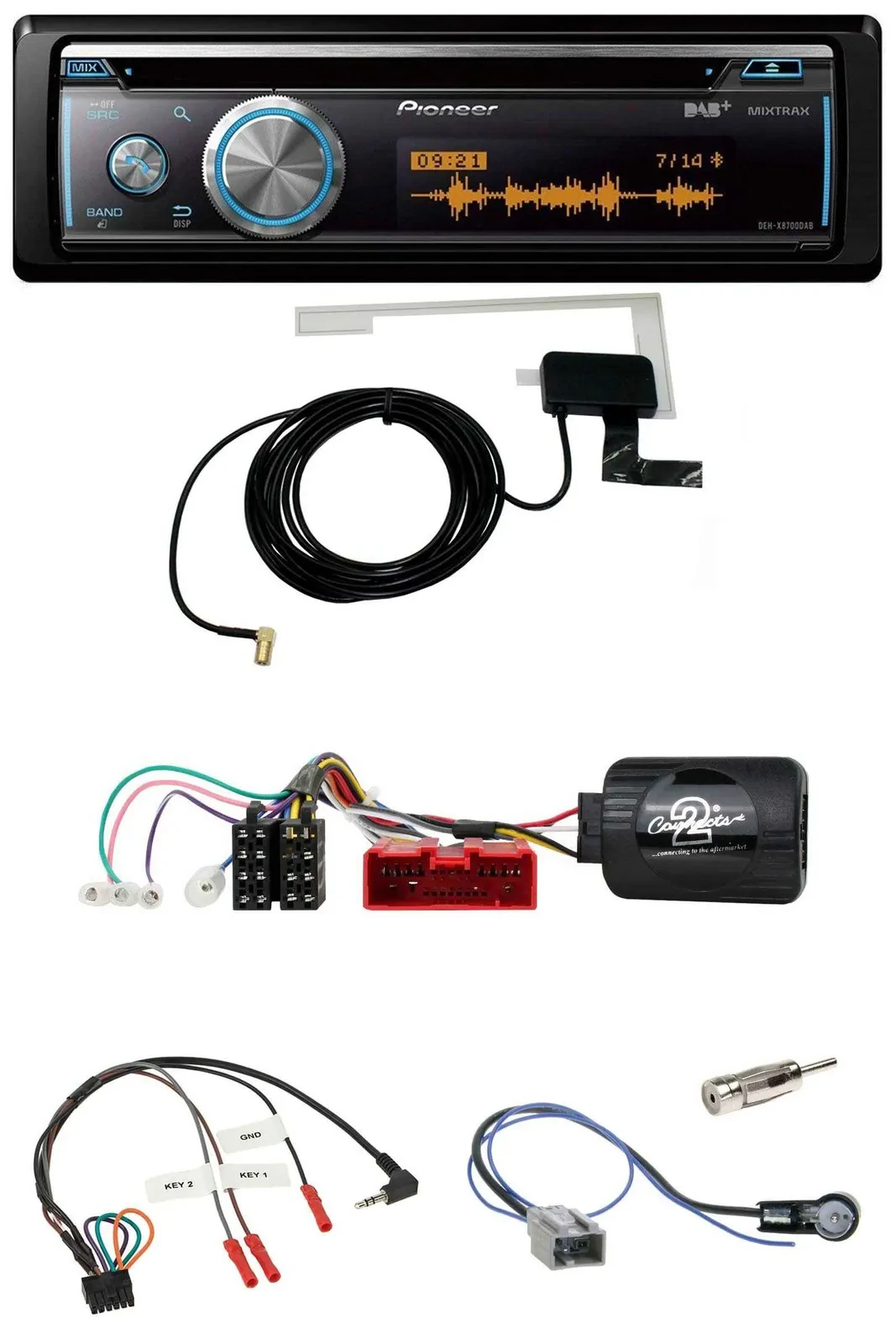 Pioneer Bluetooth DAB Lenkrad USB CD Autoradio für Mazda 2 Typ DY 2003-2007