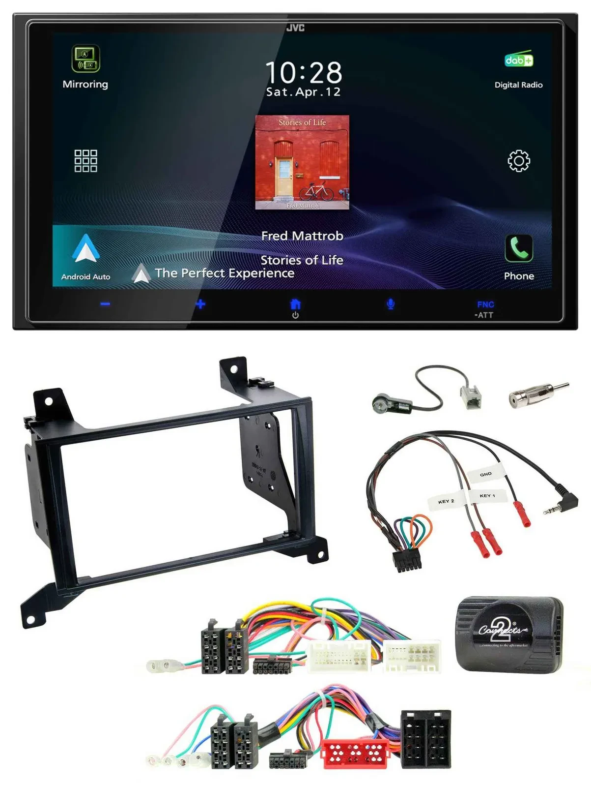 JVC USB Bluetooth 2DIN DAB Lenkrad Autoradio für Hyundai Santa Fe CM 2009-2012