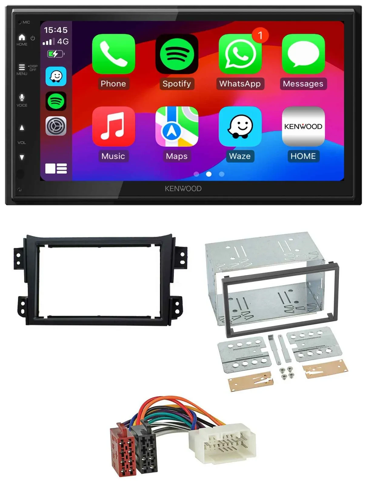 Kenwood MP3 USB DAB 2DIN Bluetooth Autoradio für Opel Agila B Suzuki Splash 2008