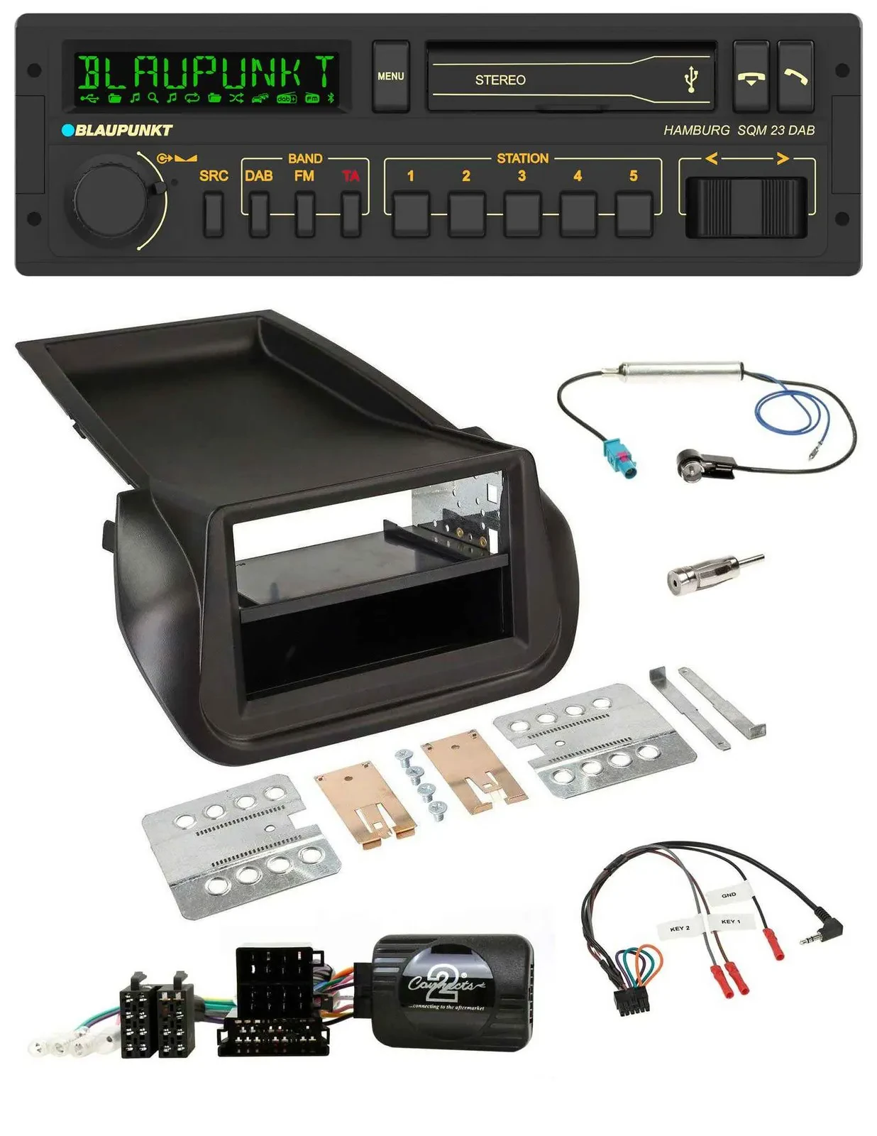 Blaupunkt USB DAB Bluetooth Lenkrad Autoradio für Citroen Nemo Peugeot Bipper ab