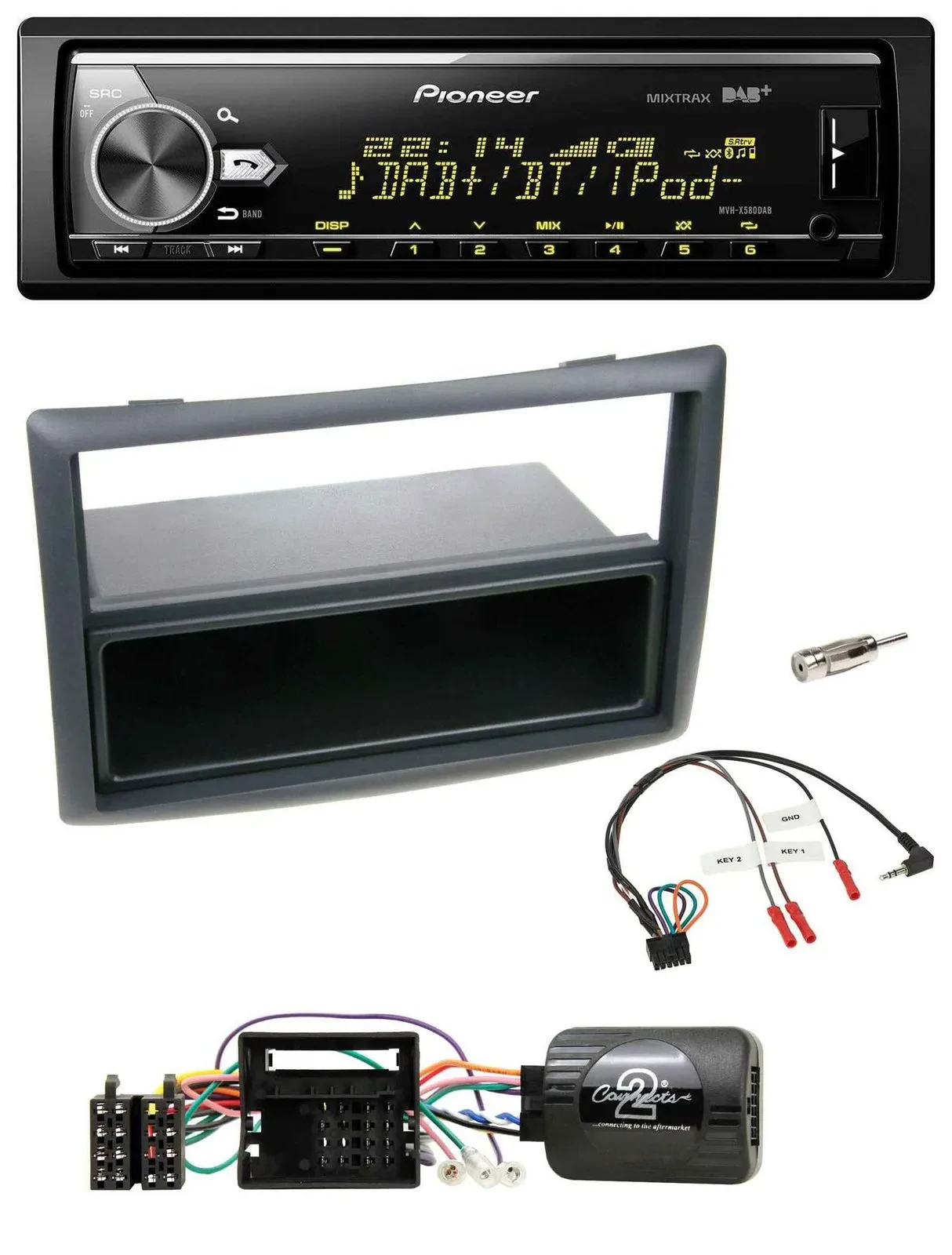 Автомагнитола для Renault Megane 2009–2012 Pioneer Bluetooth, USB, DAB, поддержка кнопок на руле
