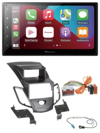 Pioneer USB MP3 DAB 2DIN Bluetooth Autoradio für Ford Fiesta 08-10 Display schwa