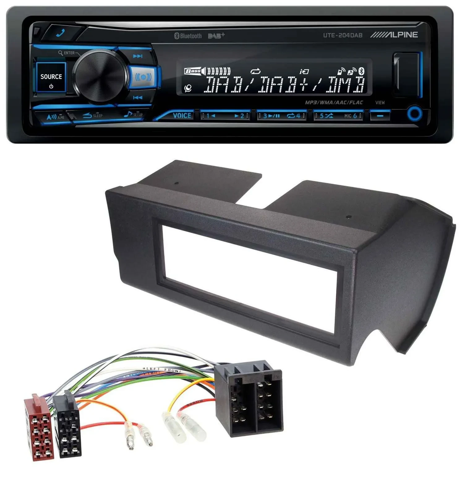 Автомагнитола для Fiat Panda (до 2002) Alpine USB Bluetooth DAB MP3 черная