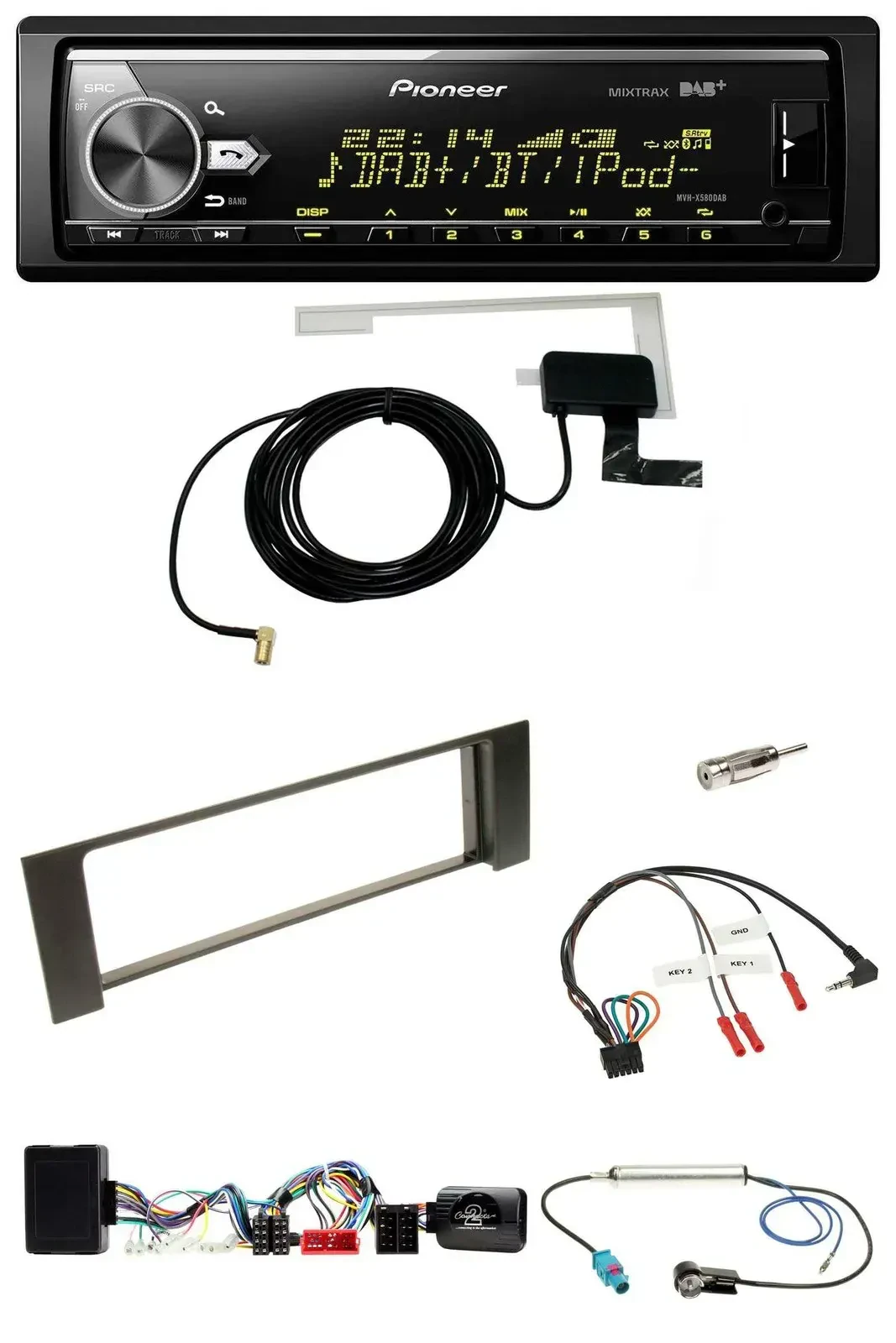 Pioneer Bluetooth DAB USB Lenkrad Autoradio für Audi A4 B6 00-04 Bose Vollaktivs