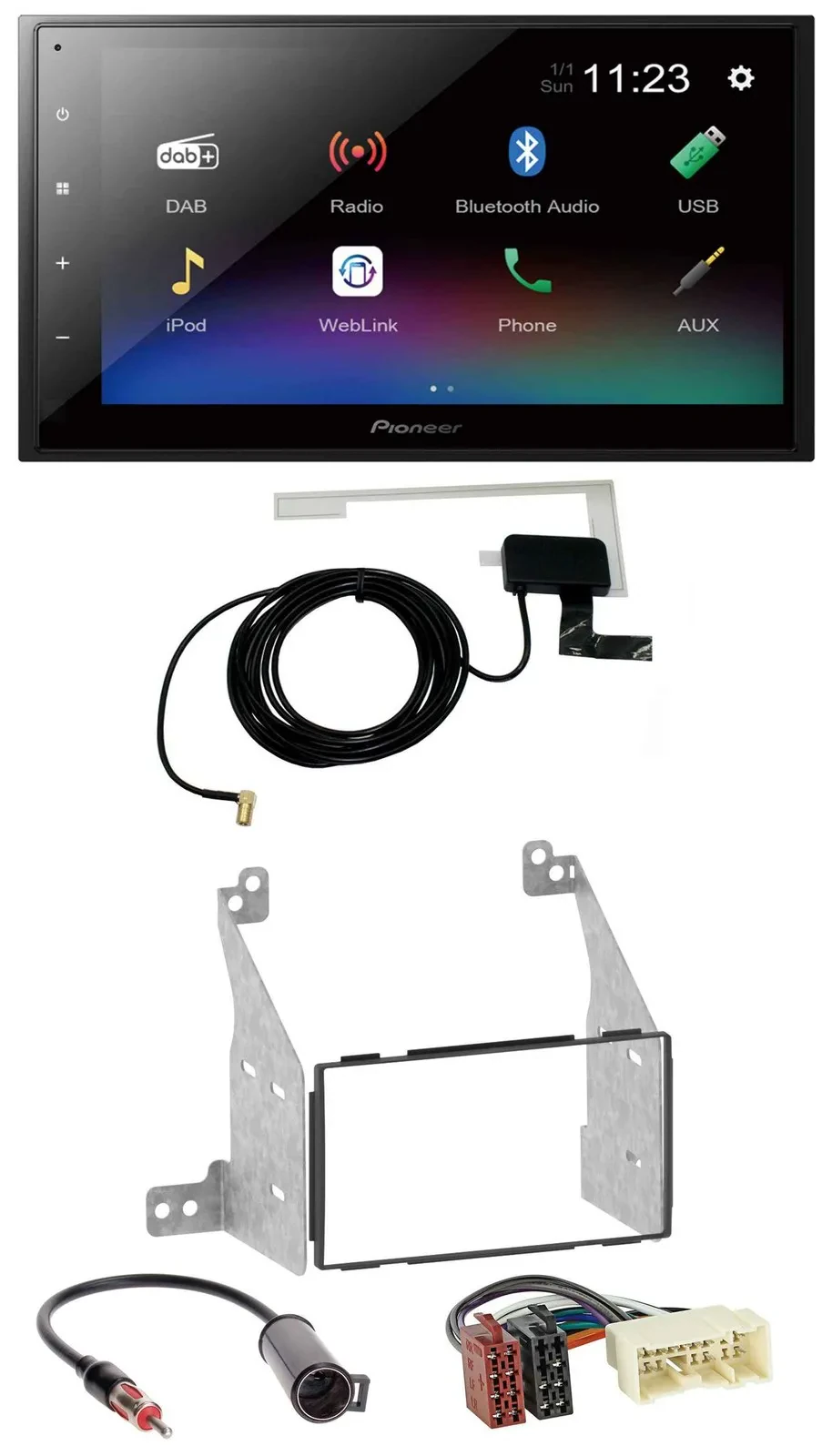 Pioneer DAB MP3 Bluetooth 2DIN USB Autoradio für Nissan Pathfinder 04-07