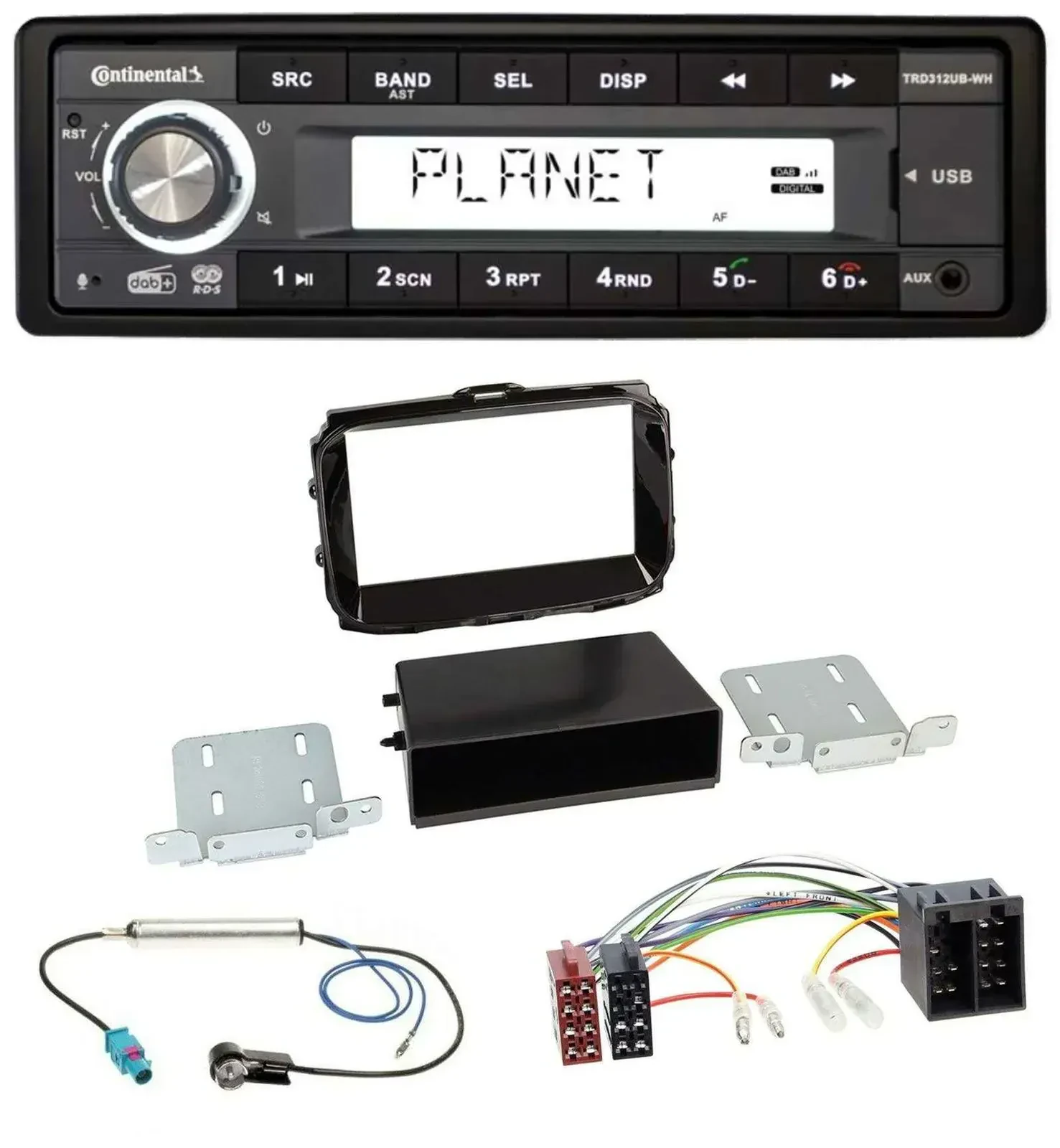 Автомагнитола Continental для Alfa Romeo Giulietta (с 2013) 1DIN, USB, AUX, DAB, MP3, ISO