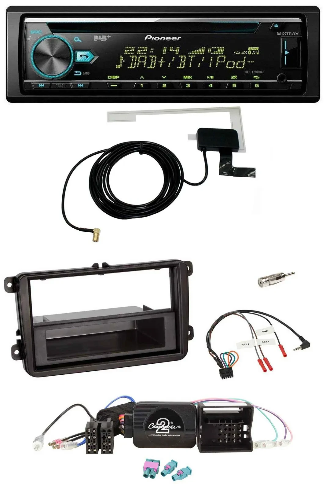 Автомагнитола для VW Passat/Polo/Scirocco/Sharan/Tiguan Pioneer CD USB DAB с поддержкой управления на руле