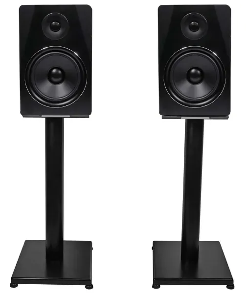 Pair Rockville APM8B 8" 500 Watt Powered USB Studio Monitor Speakers+21" Stands