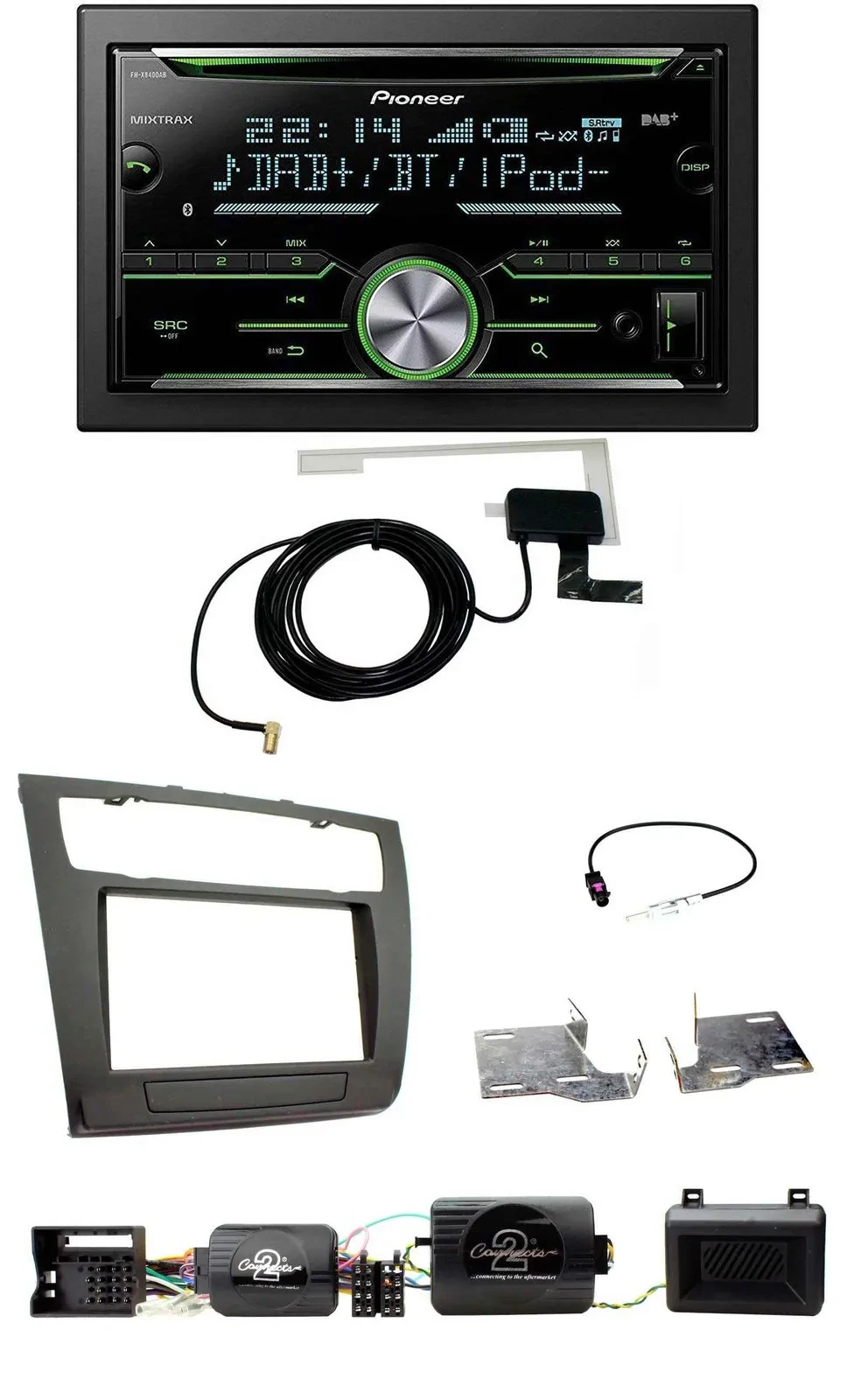 Автомагнитола Pioneer 2DIN CD USB Bluetooth DAB для BMW 1 Series, поддержка управления с руля, PDC и климат-контроля
