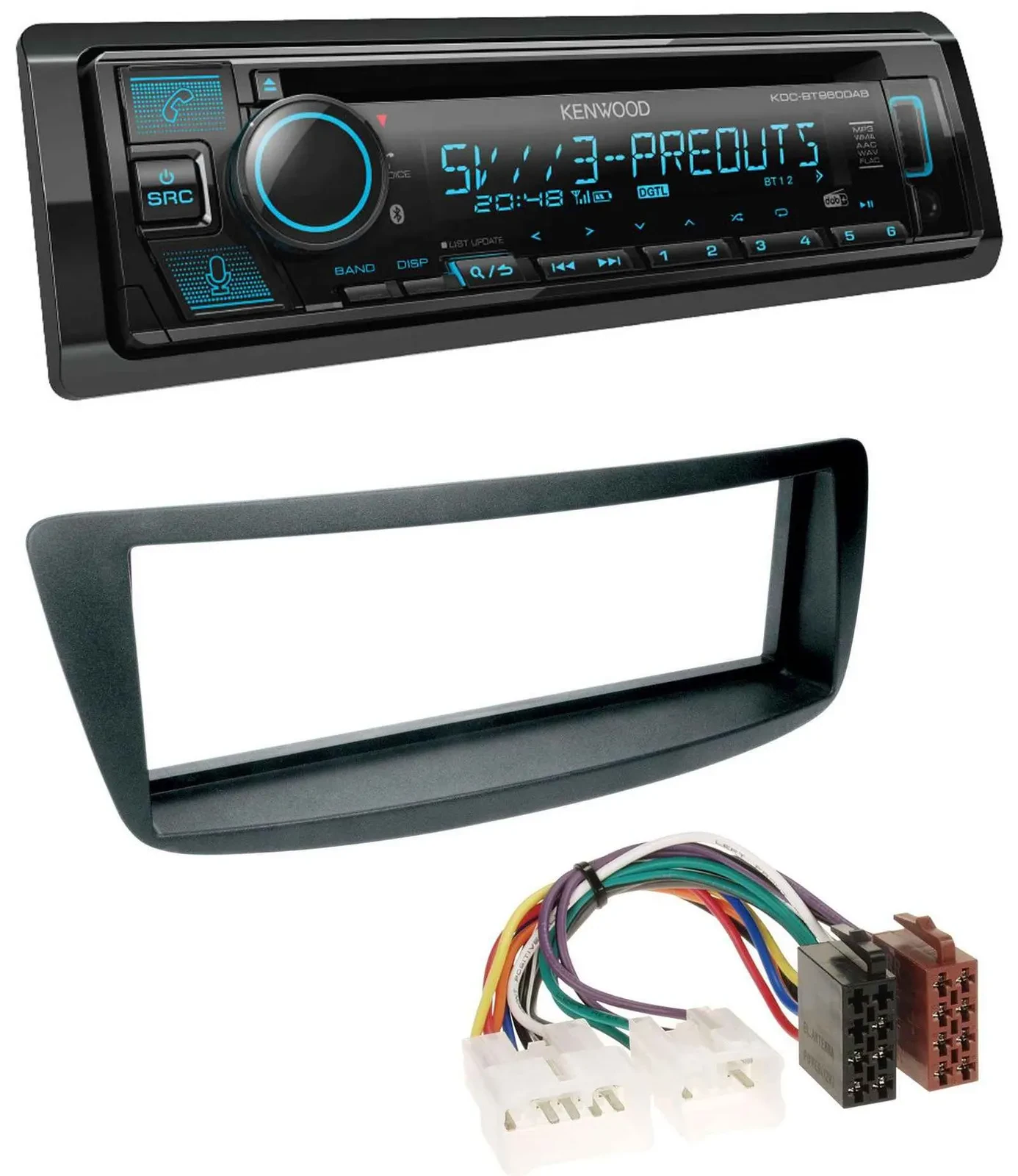 Kenwood Bluetooth USB CD MP3 DAB Autoradio für Toyota Aygo (AB1, 05-14)
