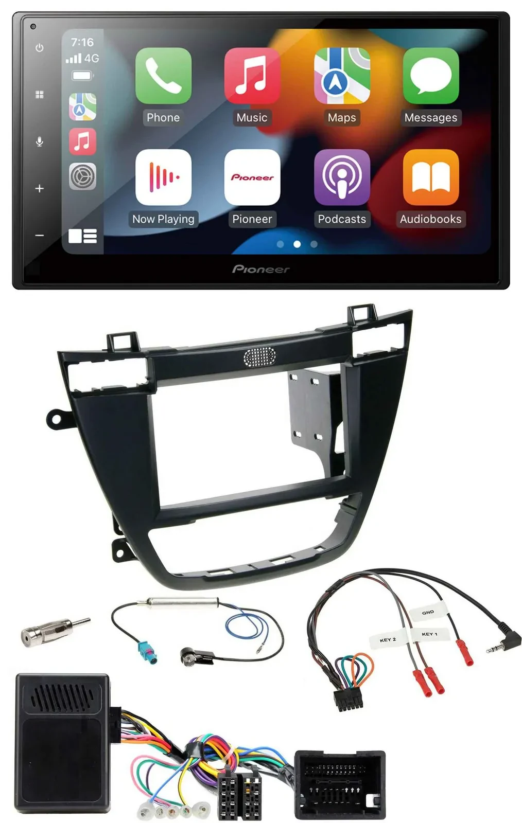 Pioneer DAB Bluetooth 2DIN USB Lenkrad Autoradio für Opel Insignia ab 08 schwarz