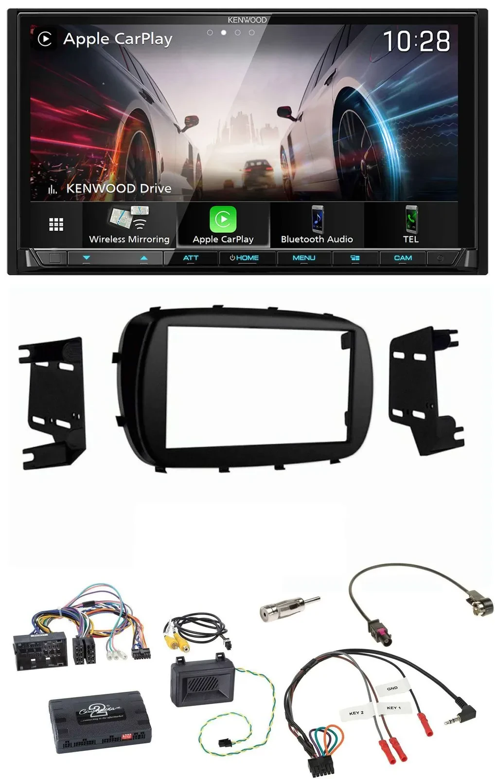 Автомагнитола Kenwood 2-DIN USB DAB Bluetooth для Fiat 500X (с 2014)