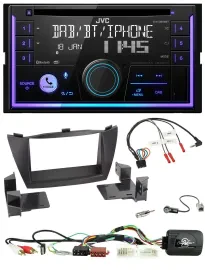 Автомагнитола для Hyundai Tucson (2010–2015) JVC 2DIN, USB, DAB, Bluetooth, CD, черный