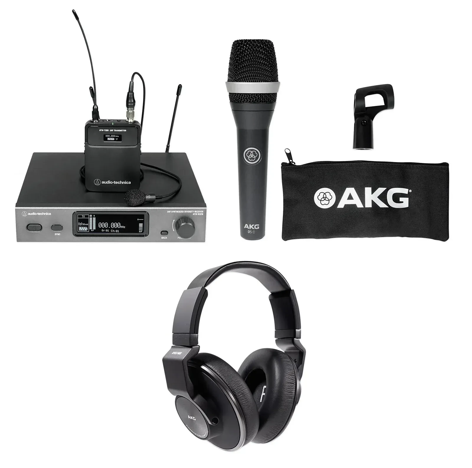 Микрофонная радиосистема Audio-technica ATW-3211/831DE2 (петличная, набор с AKG K553 MK2 и AKG D5 C)