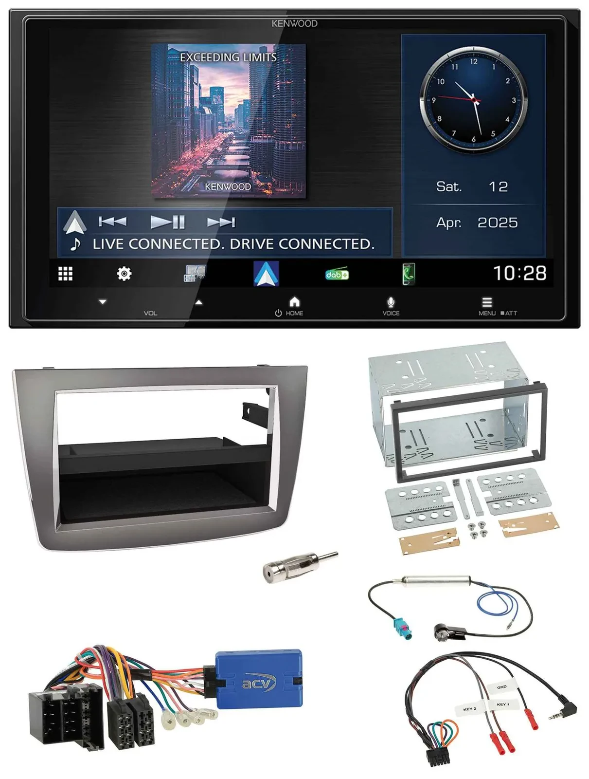 Kenwood Bluetooth 2DIN USB DAB Lenkrad Autoradio für Alfa Romeo Mito 13-18 955 I
