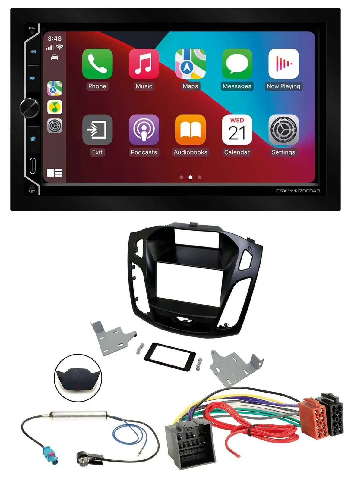 Автомагнитола для Ford Focus (с 2018) ESX 2DIN DAB USB MP3 Bluetooth черная