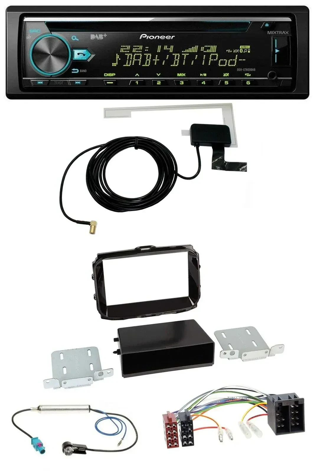 Автомагнитола Pioneer для Alfa Romeo Giulietta (с 2013) MP3, CD, USB, AUX, DAB, ISO, черный глянец