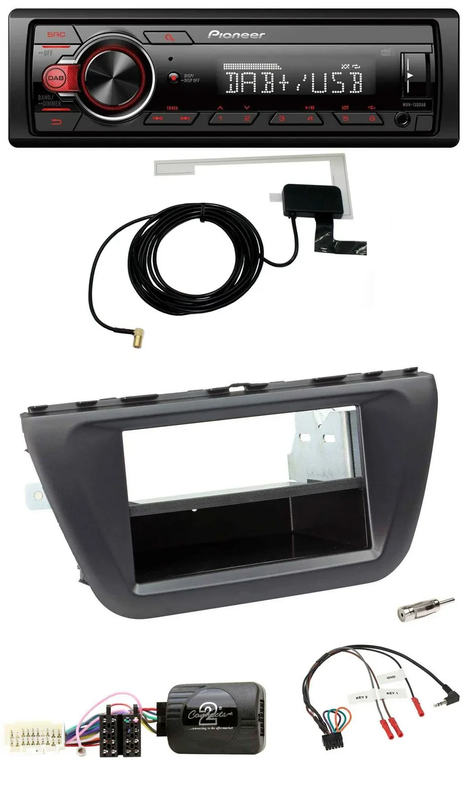 Pioneer 1DIN MP3 DAB USB Lenkrad Autoradio für Suzuki SX4 (ab 2013)