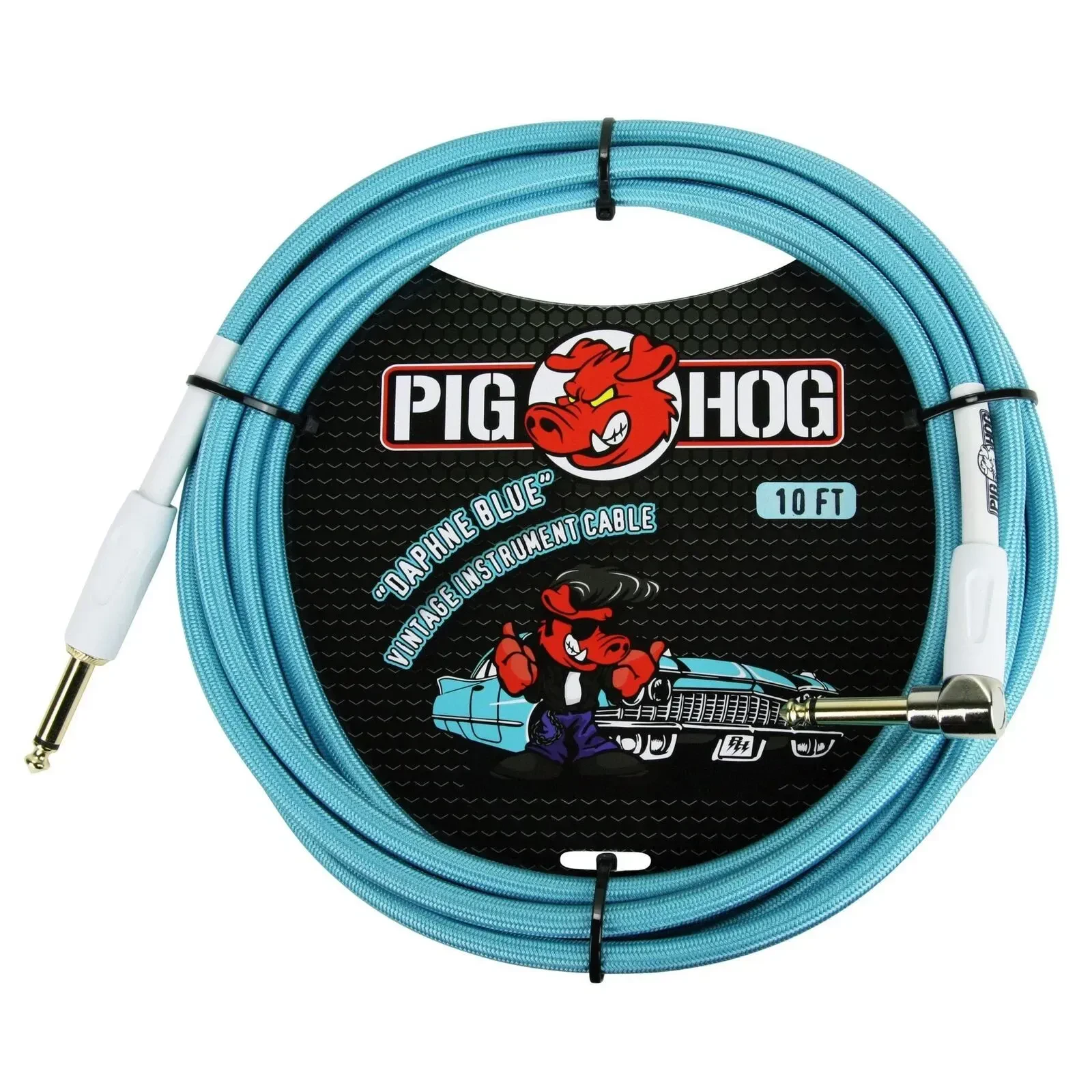 Инструментальный кабель Pig Hog PCH10DBR Daphne Blue 3 м